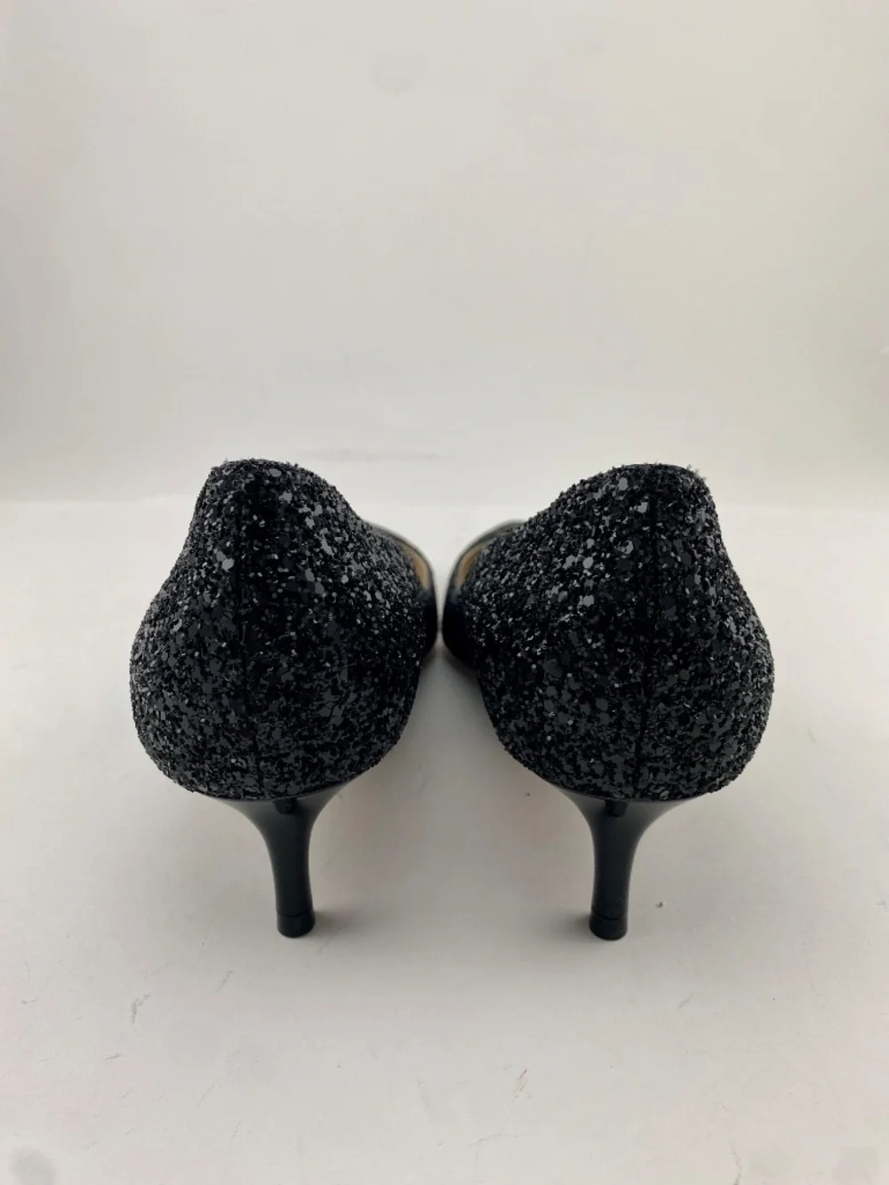 Jimmy Choo Black Glitter Pointed Toe Romy Pumps Size 39.5 - Picture 3 of 4